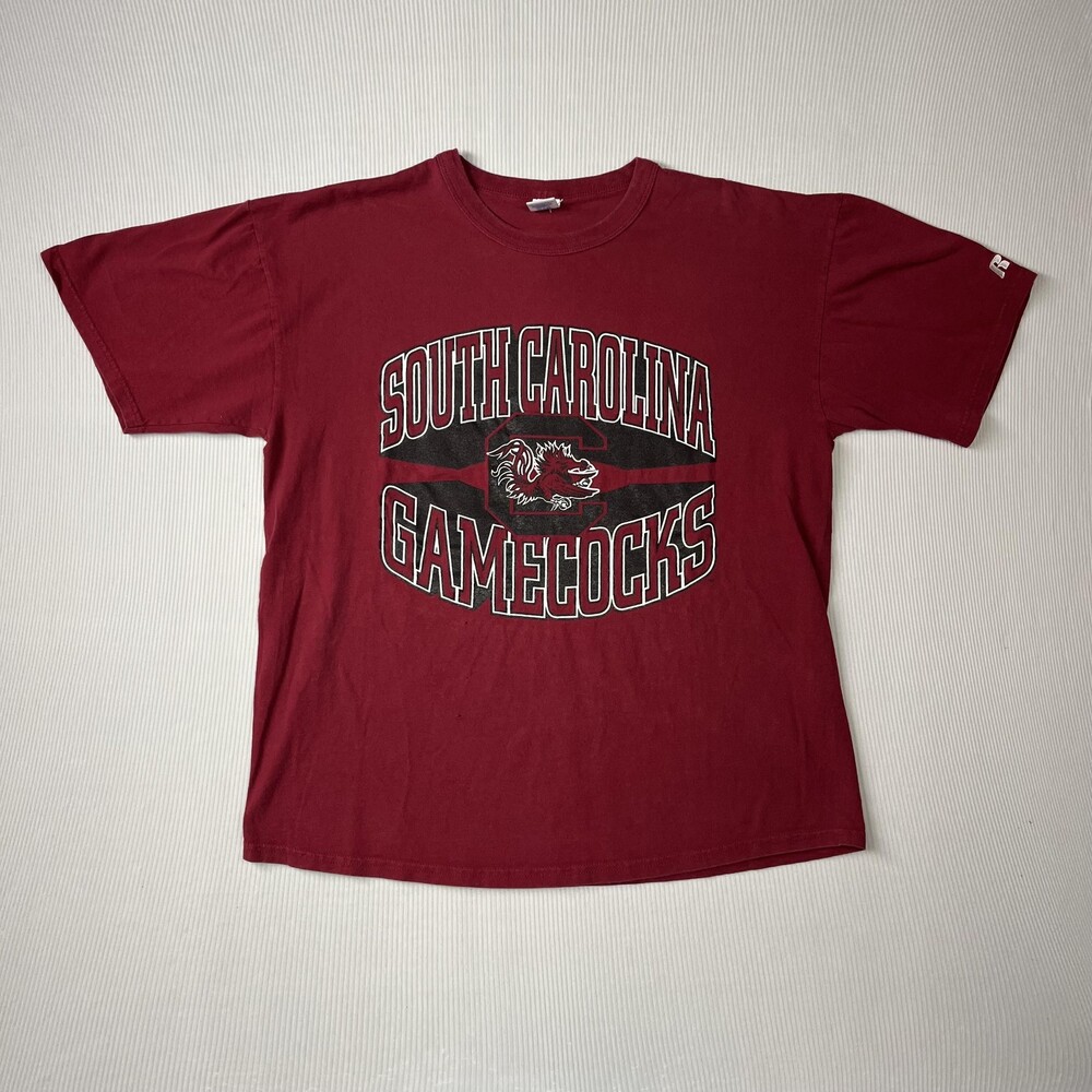 South Carolina Gamecocks Shirt Mens L Red NCAA Russell Athletic Graphic Tee